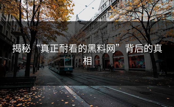 揭秘“真正耐看的黑料网”背后的真相