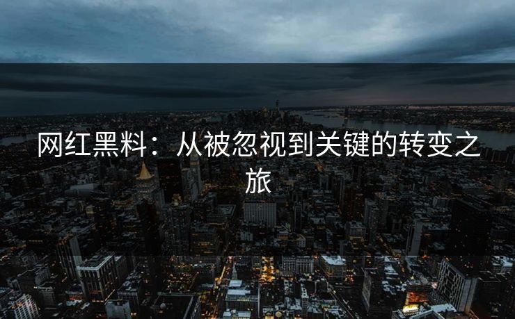 网红黑料：从被忽视到关键的转变之旅